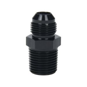 AN to NPT Straight Adapter Fitting, -3 AN x 1/8" NPT – Black