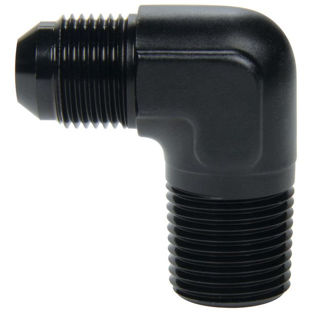 AN to NPT 90 Degree Adapter Fitting, -10 AN x 1/2" NPT – Black