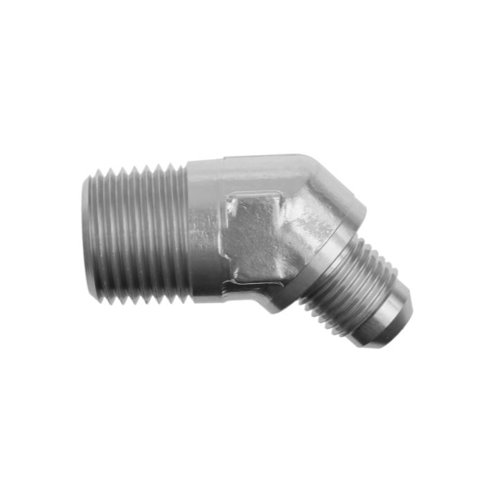 -3 AN 45 Degree Male to 1/8" NPT Male Adapter Fitting – Clear