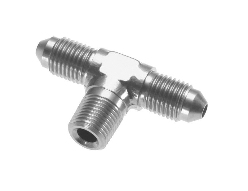 -03 AN Tee with 1/8" NPT Male Branch, Clear