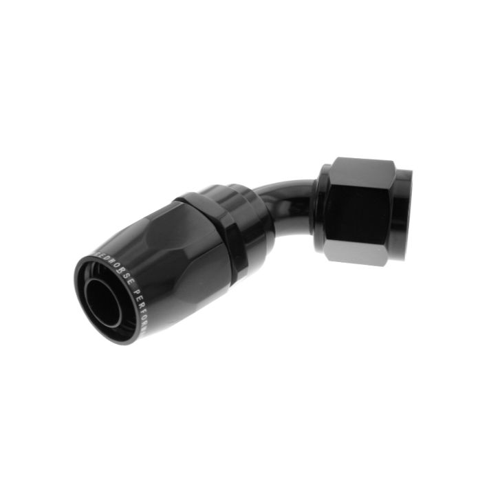 -06 Straight Swivel-Seal Female Aluminum Hose End, Black