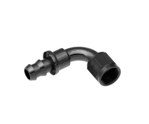 -06 90 Degree AN Push Lock Hose End, Black