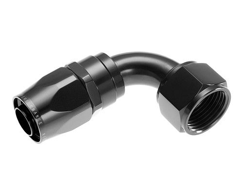 -06 90 Degree Swivel-Seal Female Aluminum Hose End, Black
