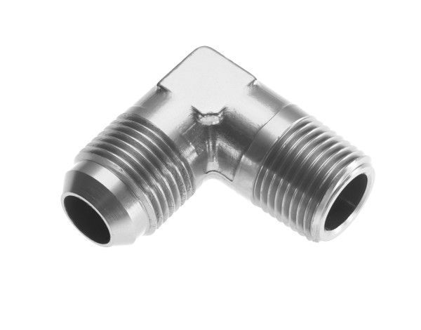 -06 AN 90 Degree Male to 1/4" NPT Male Adapter, Clear