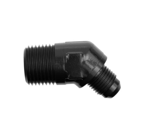 -06 AN 45 Degree Male to 3/8" NPT Male Adapter, Black
