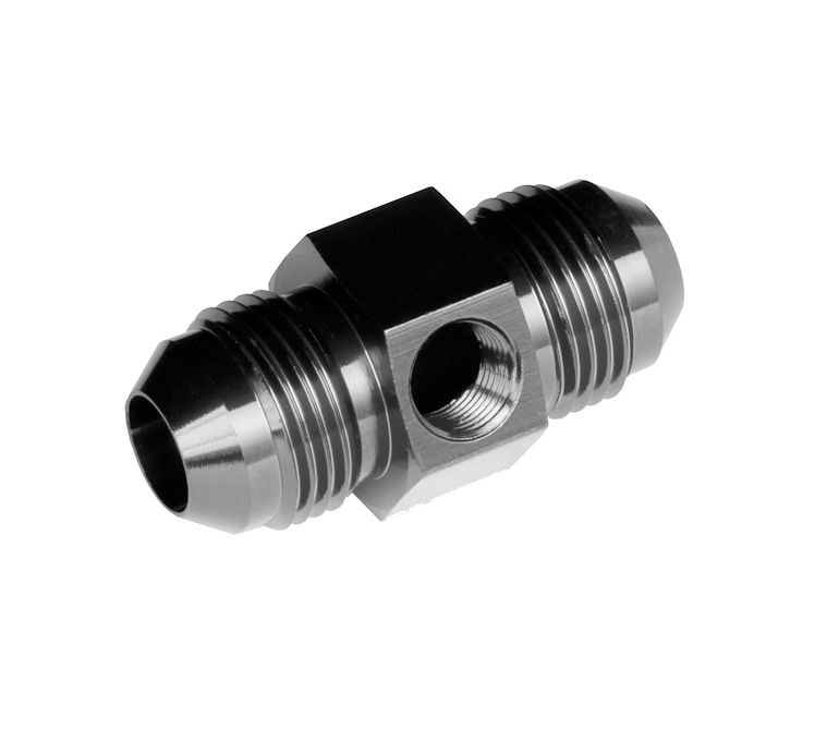 -06 AN Male-to-Male with 1/8" NPT Hex Adapter, Black