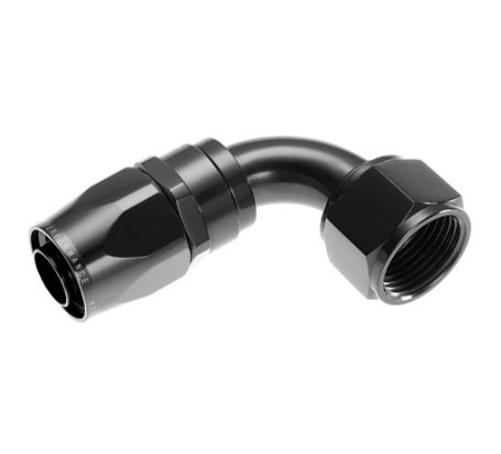 -08 90 Degree Swivel-Seal Female Aluminum Hose End, Black