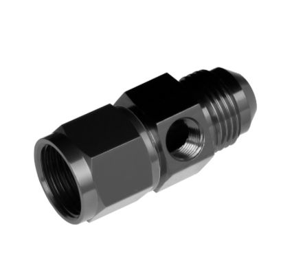 -06 AN Male to Female AN with 1/8" NPT Hex Adapter, Black