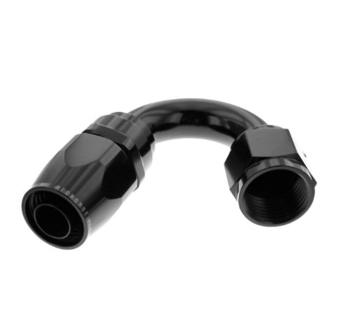 -10 150 Degree Swivel-Seal Female Aluminum Hose End, Black