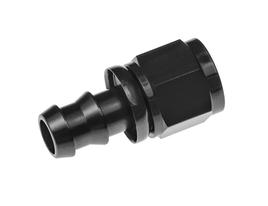 -10 Straight AN Push Lock Hose End, Black