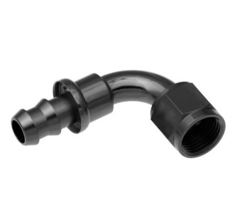 -10 90 Degree AN Push Lock Hose End, Black