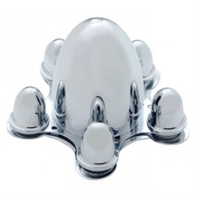 Chrome 5 on 5" Vintage Spider Wheel Hub Cover Set