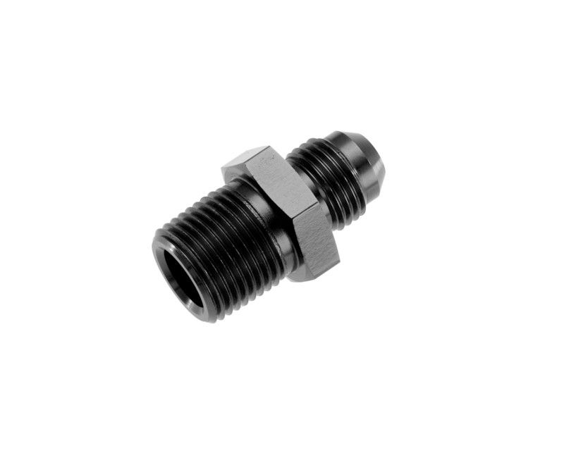 -08 AN Straight Male to 1/4" NPT Male Adapter, Black