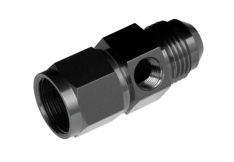 -08 AN Male to Female AN with 1/8" NPT Hex Adapter, Black