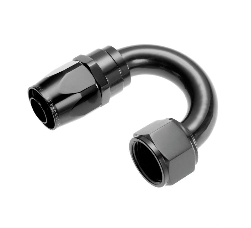 -08 180 Degree Swivel-Seal Female Aluminum Hose End, Black