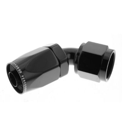 -10 60 Degree Female Aluminum Hose End, Non-Swivel, Black