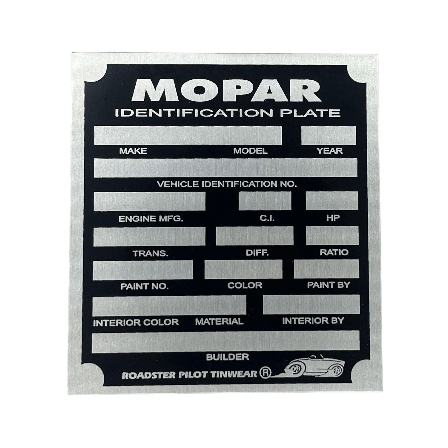 H1 VIN Tag – Mopar ID Plate