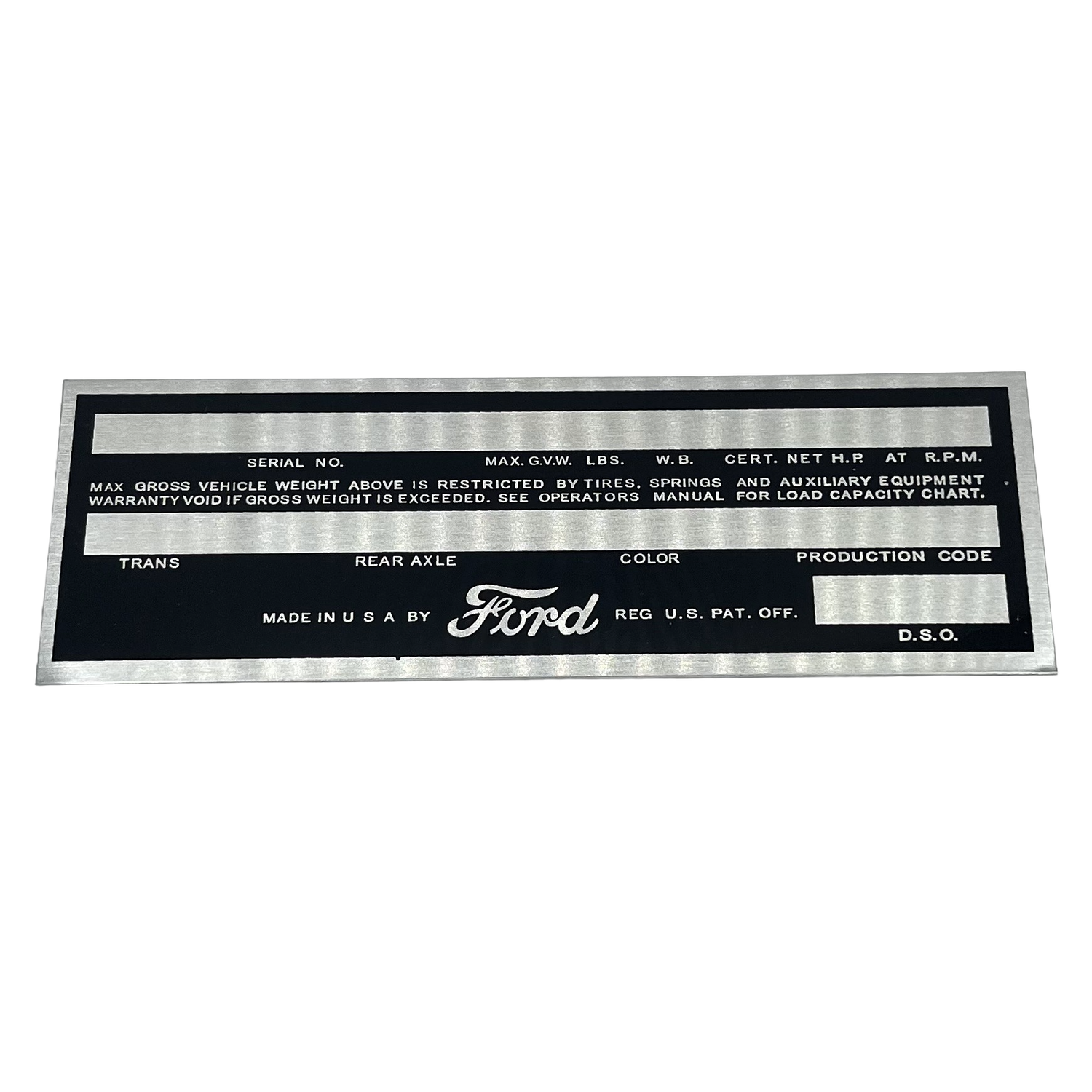 C5 VIN Tag – Ford (3 Lines)