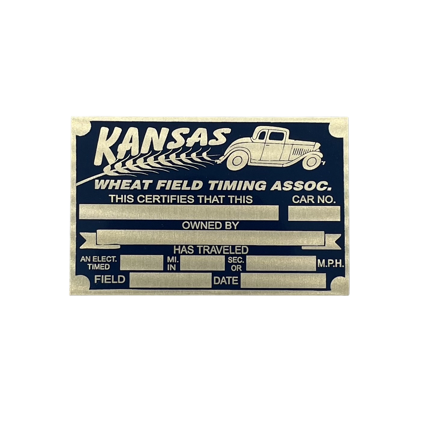 G4 VIN Tag – Kansas Timing Association