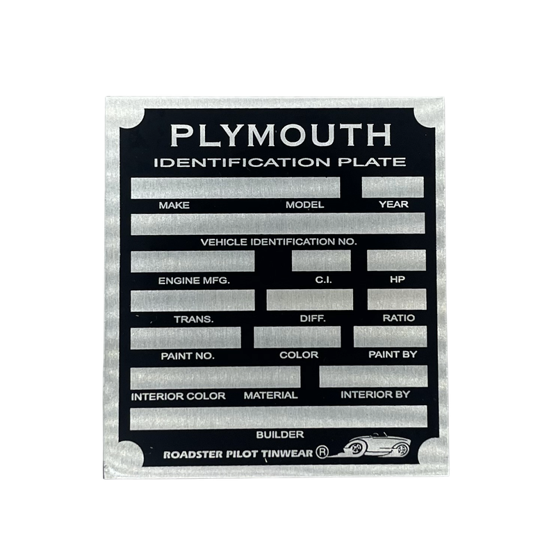 H3 VIN Tag – Plymouth ID Plate