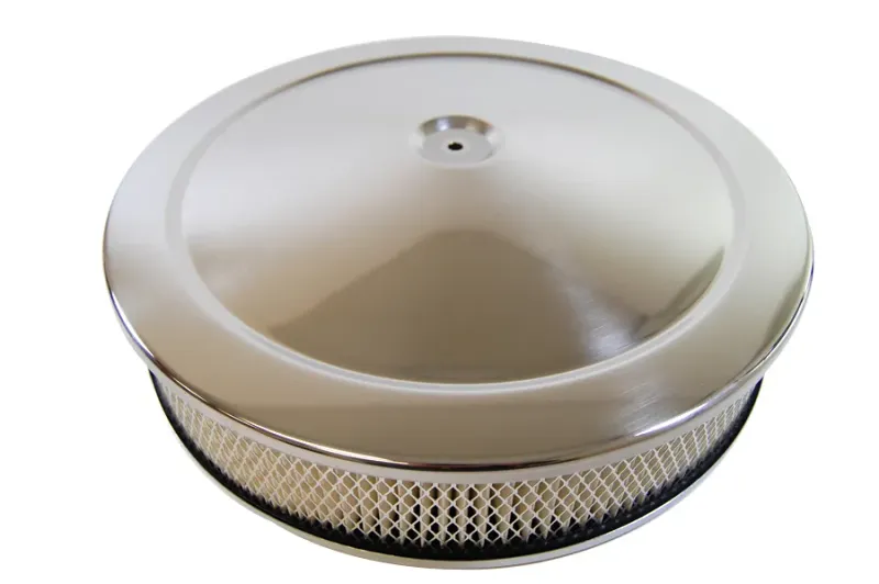 14" x 3" Chrome Muscle Car Air Cleaner Set, Recessed Base