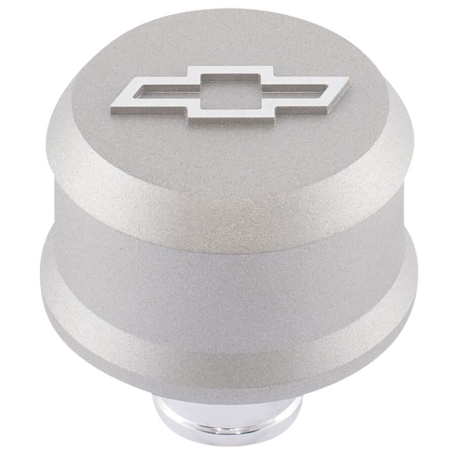 Slant-Edge Aluminum Push-In Breather Cap, Gray Crinkle, Bowtie