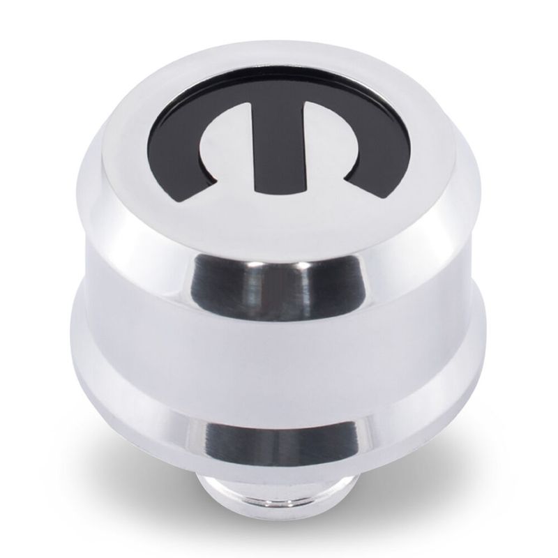 Slant-Edge Aluminum Push-In Breather Cap, Polished, Mopar Emblem
