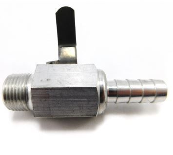 3/8" NPT Male to 3/8" Hose Barb Fuel Shut-Off Valve
