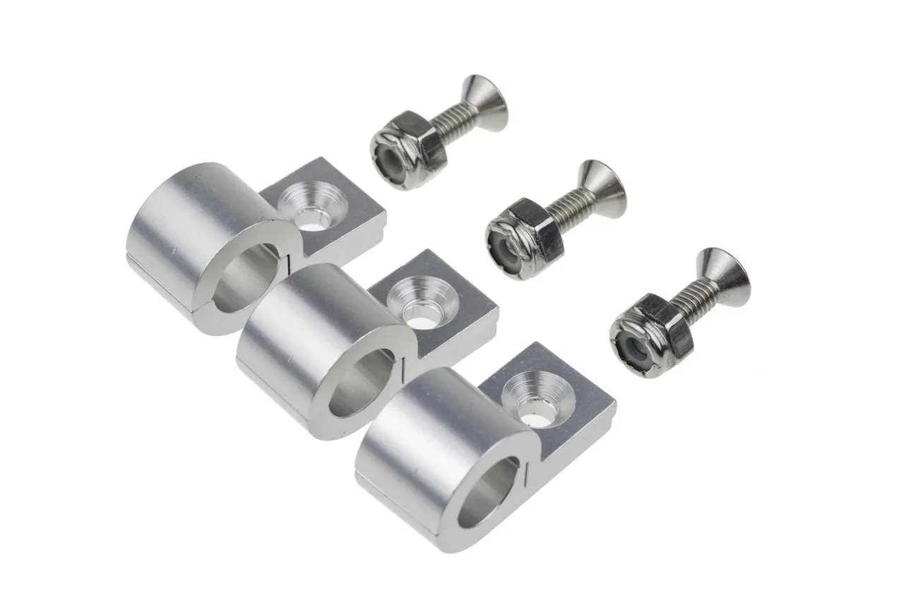 3/16" Aluminum Line Clamps, Polished, 6-Pack
