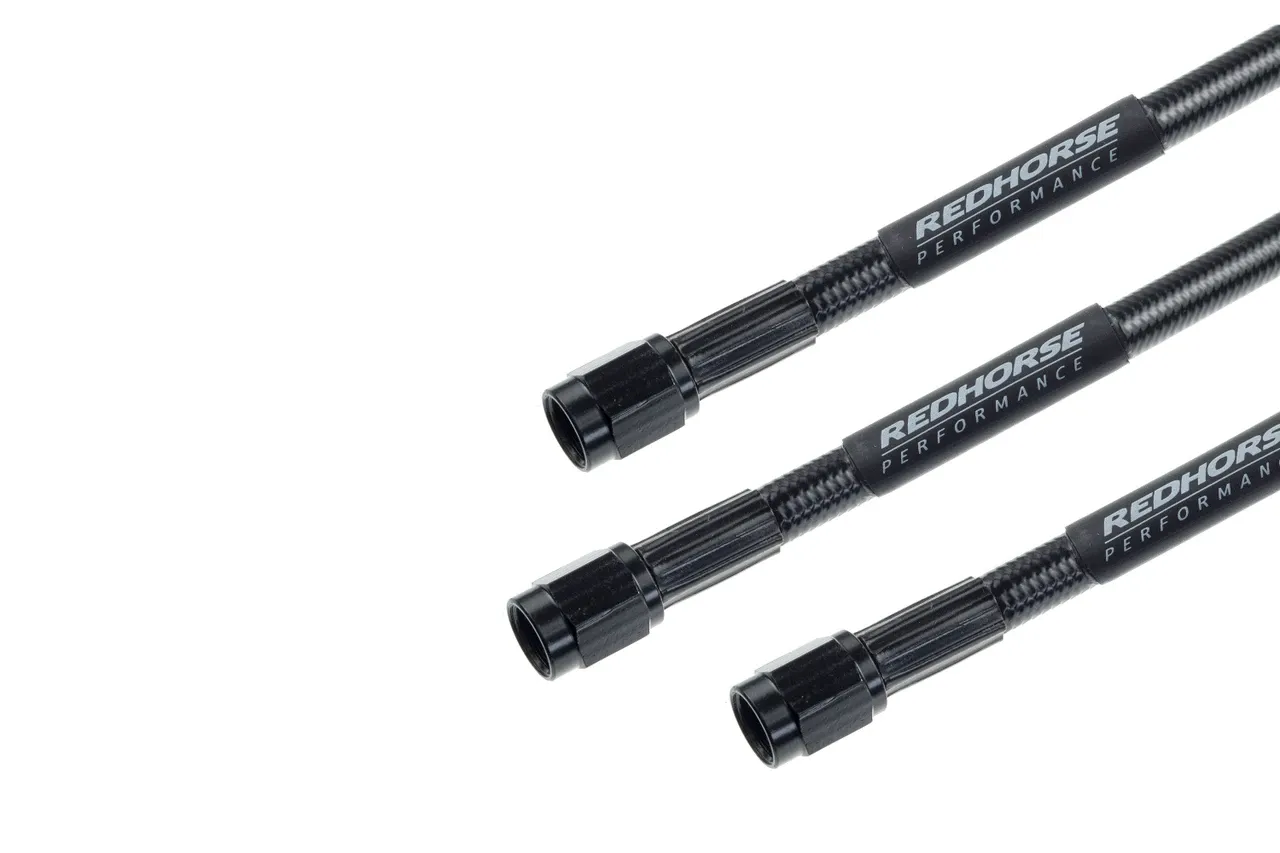 30" -03 AN Female to Female Straight Brake Line, Black