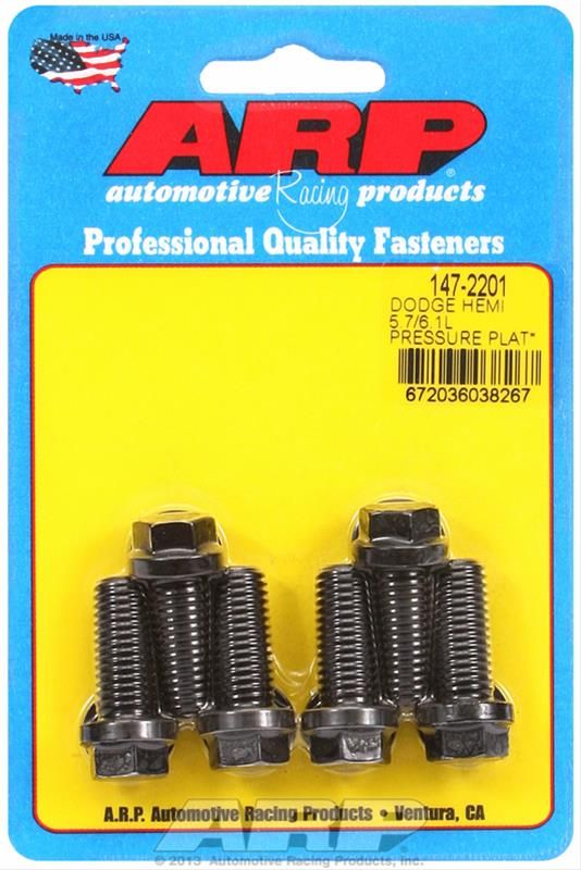 M10 x 1.5 Pressure Plate Bolt Kit, Chromoly, Black, Chrysler 5.7L/6.1L