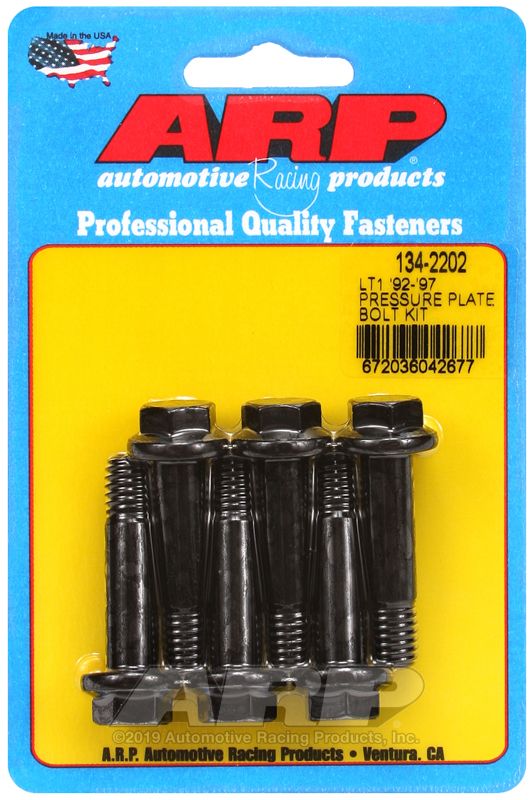 3/8"-16 Pressure Plate Bolt Kit, Chromoly, Black Oxide, Set of 6