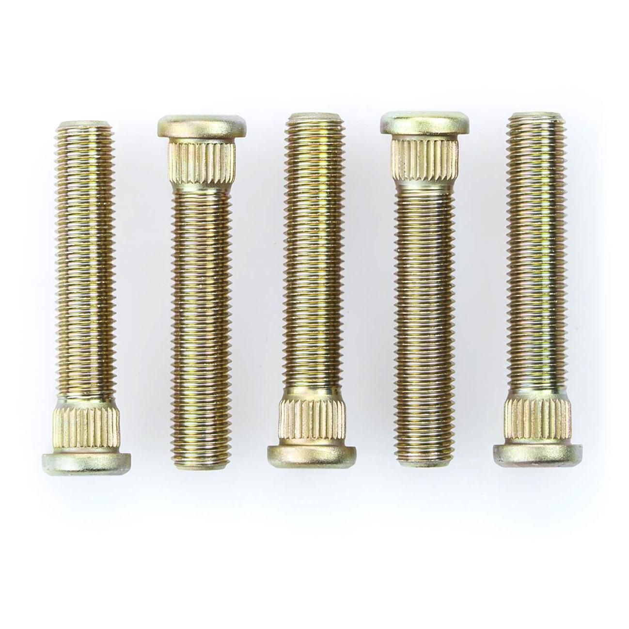 12mm x 1.5 Press-In Wheel Studs, Chromoly, Gold, Late GM, Set of 5