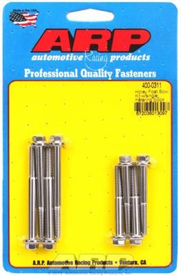 Holley Carburetor Float Bowl Bolt Kit, Single Metering Block, Stainless, Set of 8