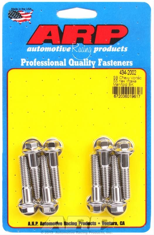5/16"-18 Stainless Intake Manifold Bolt Kit, Polished, Chevy Vortec