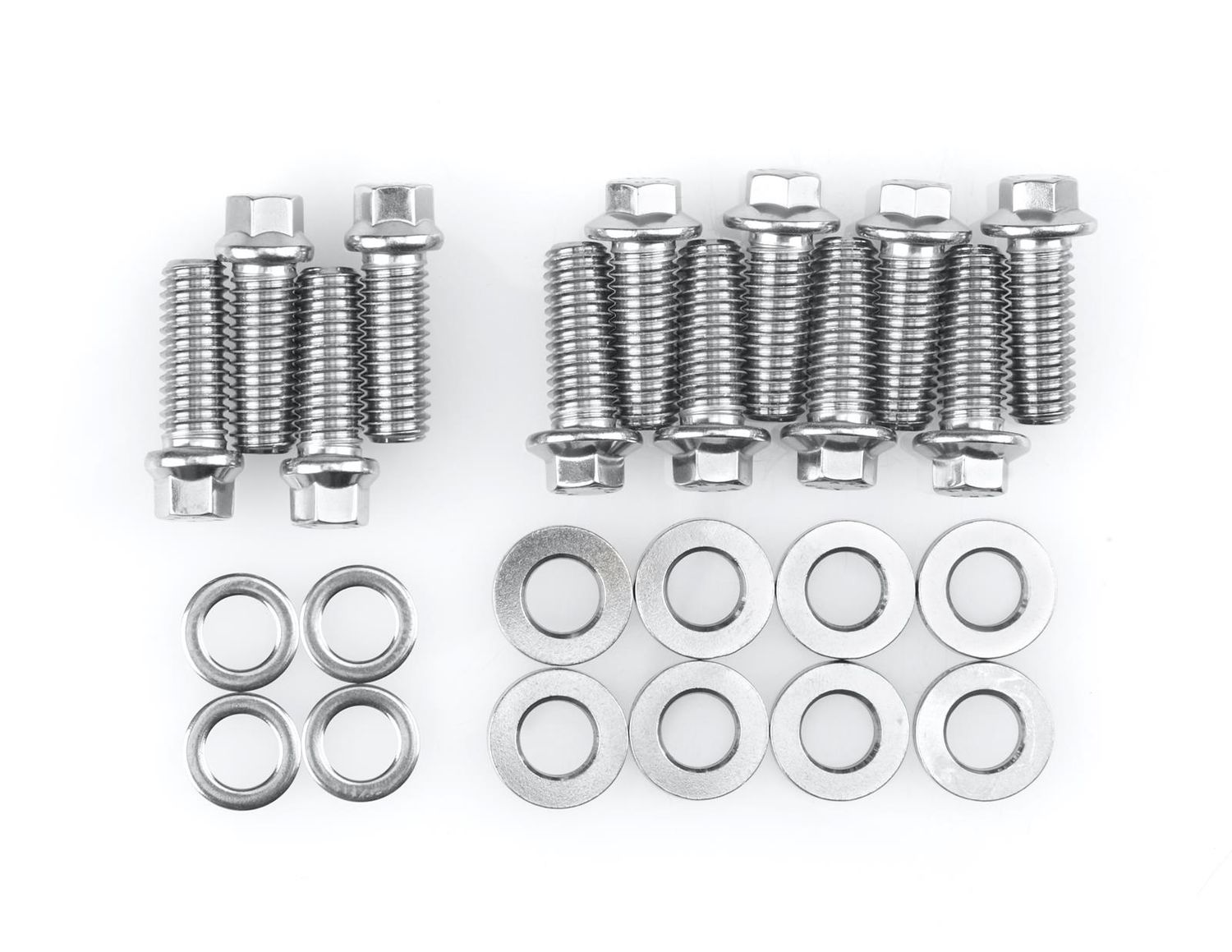 3/8"-16 Stainless Intake Manifold Bolt Kit, Polished, Small Block Chevy