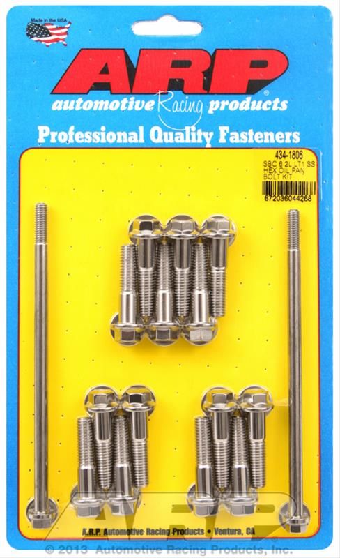 Stainless Oil Pan Bolt Kit, Hex Head, Polished, Chevy Gen V 6.2L