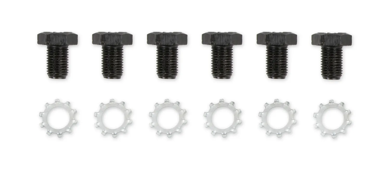 7/16"-20 Flexplate Bolt Kit, GM V6/V8, Black Oxide, Set of 6