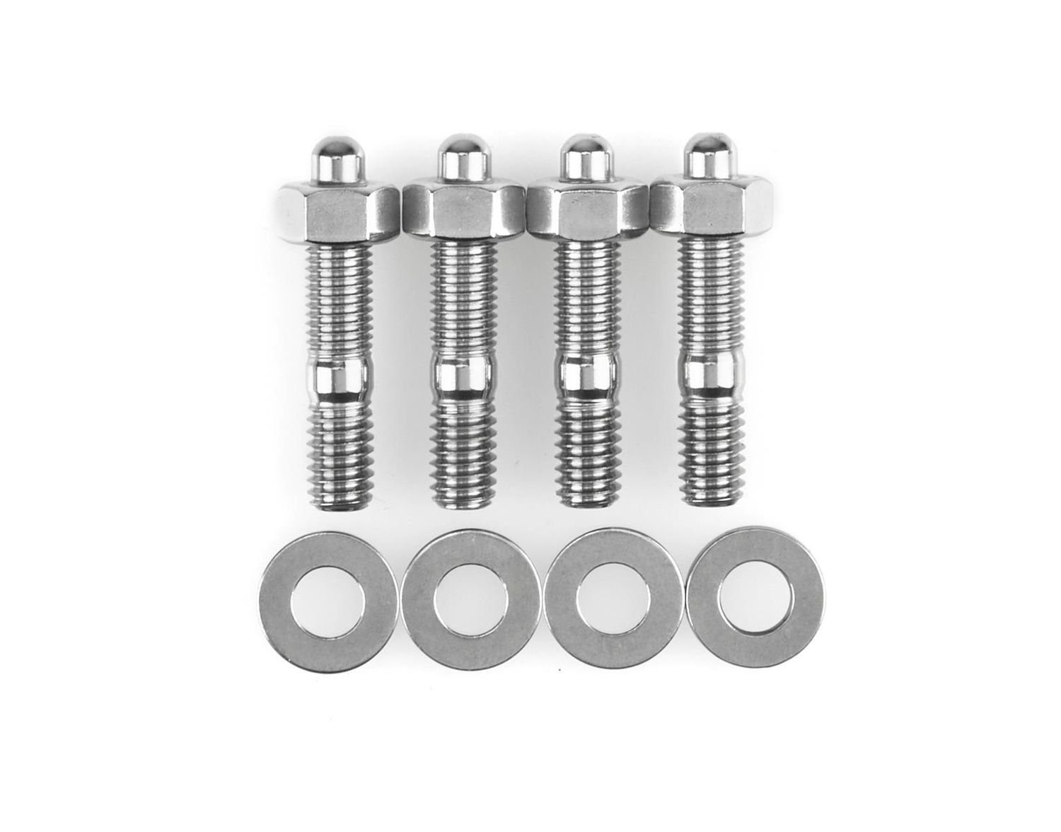 5/16"-18/24 Stainless Carburetor Stud Kit, 1.700" Length, Polished, Set of 4