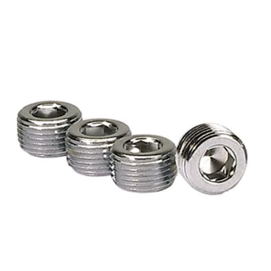 3/8" NPT Chrome Pipe Plugs, 4-Pack