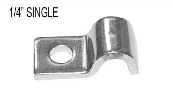 1/4" Single Line Clamps, Stainless Steel, 12-Pack