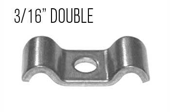 3/16" x 3/16" Double Line Clamps, Stainless Steel, 6-Pack