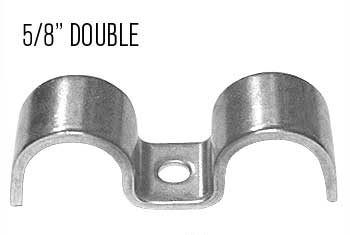 5/8" x 5/8" Double Line Clamps, Stainless Steel, 4-Pack