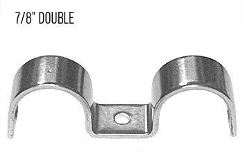 7/8" x 7/8" Double Line Clamps, Stainless Steel, 4-Pack