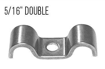 5/16" x 5/16" Double Line Clamps, Stainless Steel, 6-Pack