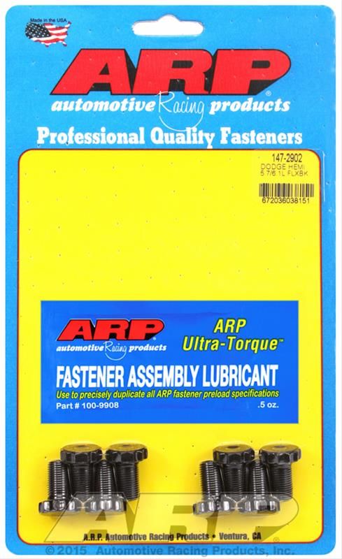 M10 x 1.0 Pro Series Flexplate Bolt Kit, 12-Point, Black Oxide, Gen III Hemi, Set of 8