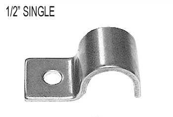 1/2" Single Line Clamps, Stainless Steel, 12-Pack