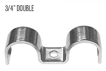 3/4" x 3/4" Double Line Clamps, Stainless Steel, 4-Pack