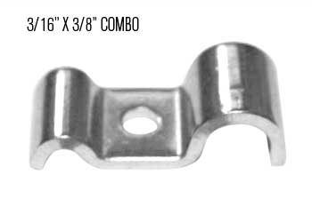 3/16" x 3/8" Combo Line Clamps, Stainless Steel, 6-Pack