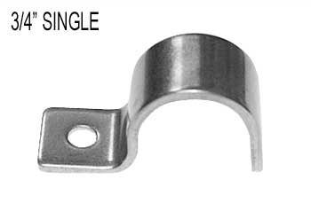 3/4" Single Line Clamps, Stainless Steel, 8-Pack